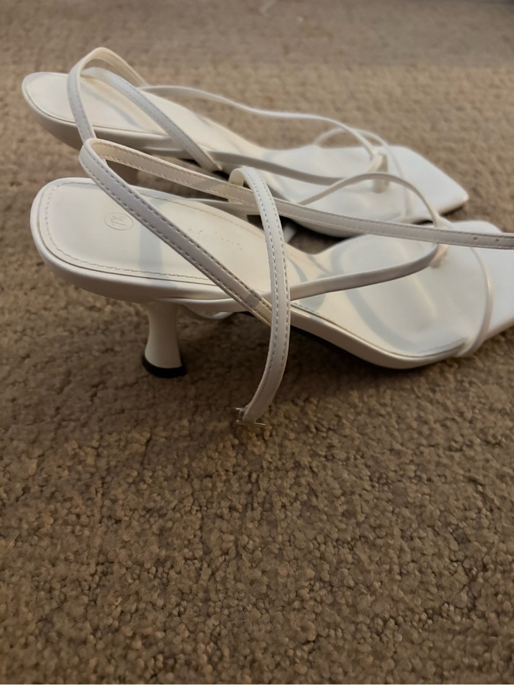 White Strappy Slingback Heels - Elegant Women's Sandals